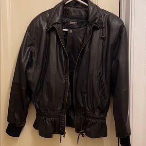 100 % Leather bomber jacket!